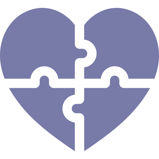 Ikon - Hjerte formet som pusslespill